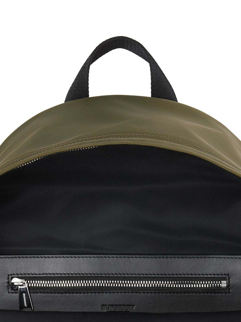 Burberry Logo and Icon Stripe Backpack Green/Beige