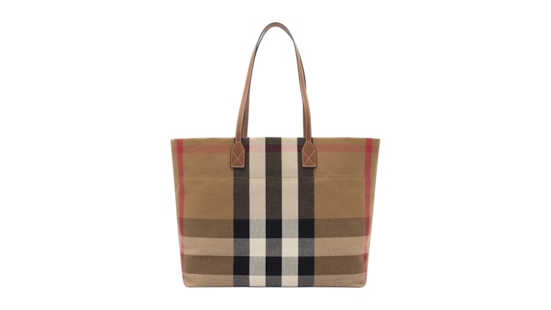 Burberry London Check Canvas Medium Tote Bag Beige
