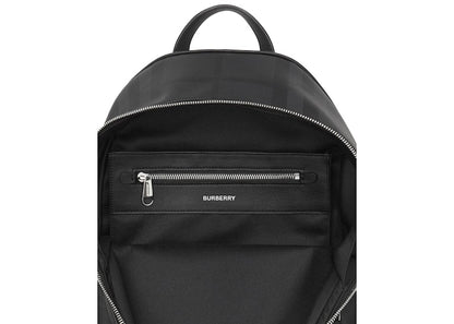 Burberry London Check and Leather Backpack Dark Charcoal