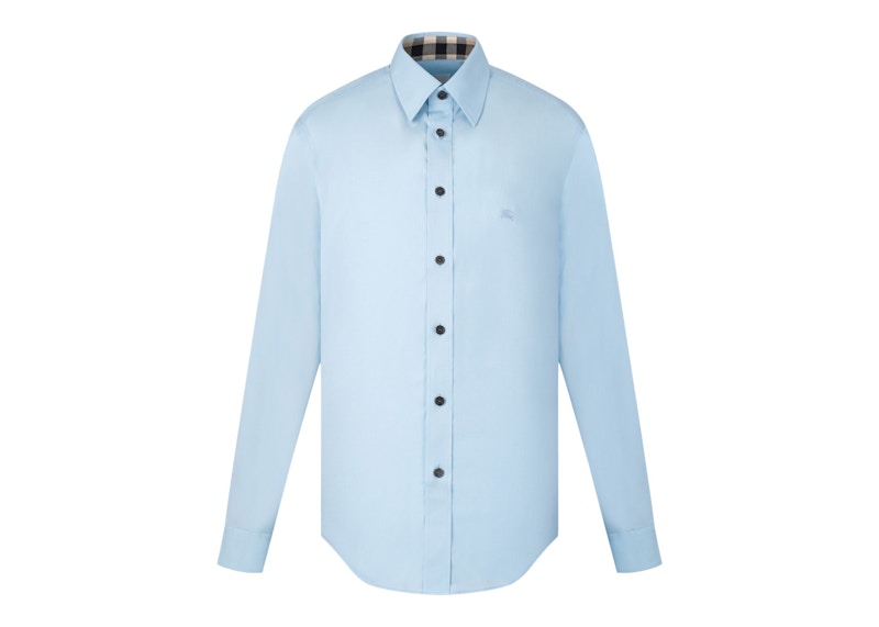 Burberry Long Sleeve Logo Shirt Blue
