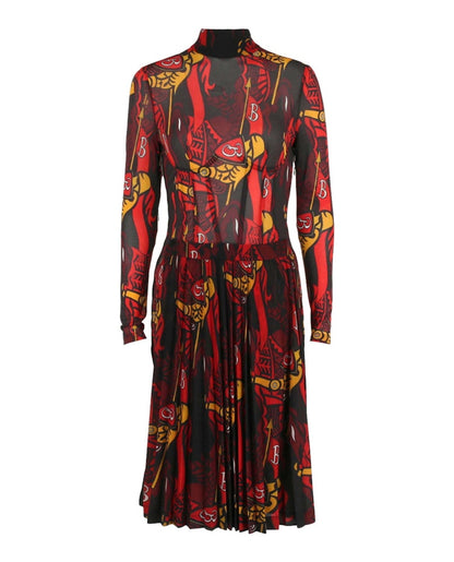 Burberry Long Sleeve Trapeze Dress Black/Multi