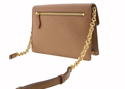 Burberry Macken Small Check Chain Crossbody Beige