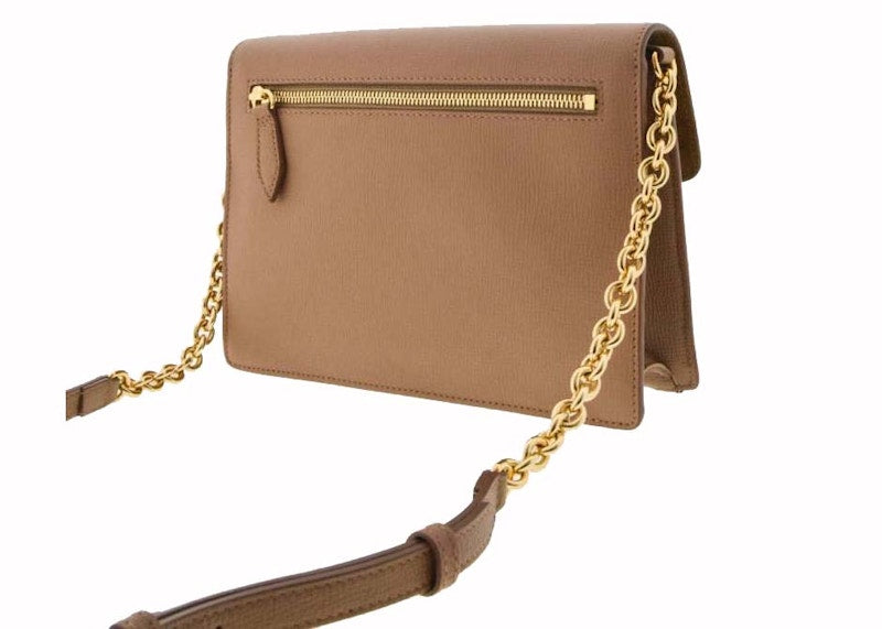 Burberry Macken Small Check Chain Crossbody Beige