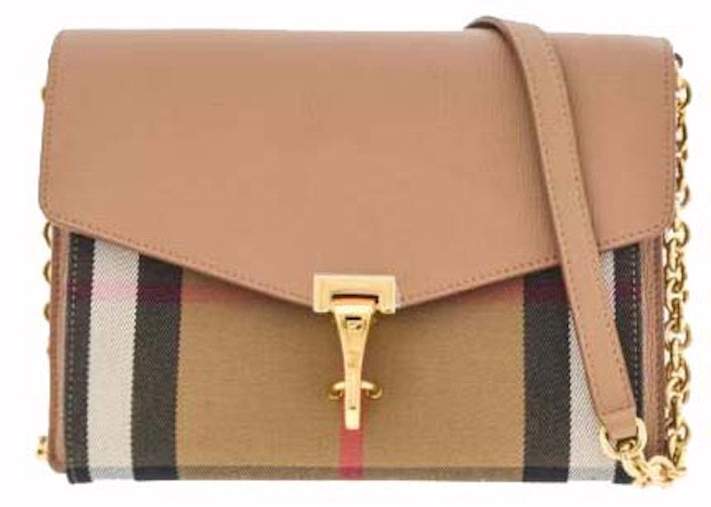 Burberry Macken Small Check Chain Crossbody Beige