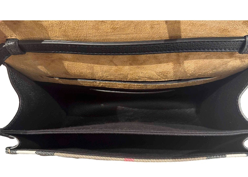 Burberry Macken Small Check Chain Crossbody Black