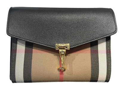 Burberry Macken Small Check Chain Crossbody Black