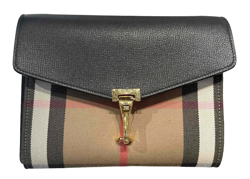 Burberry Macken Small Check Chain Crossbody Black
