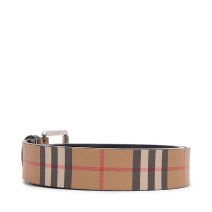 Burberry Vintage Check Leather Belt 1.4 Width Black