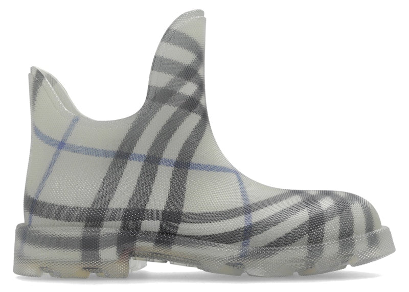 Burberry Marsh Checked Ankle Boots Grey Blue