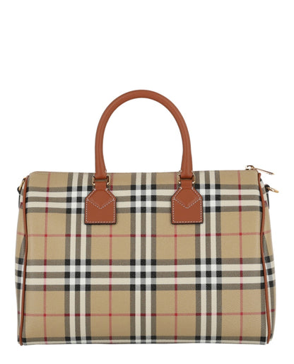 Burberry Medium Check Bowling Bag Vintage Check Briar Brown
