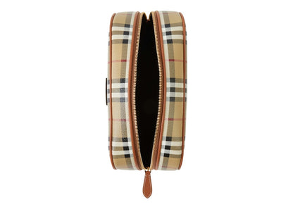 Burberry Medium Check Travel Pouch Archive Beige