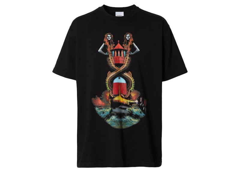 Burberry Mermaid Print T-shirt Black