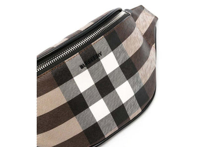 Burberry Mini Cason Checked Belt bag Dark Brown