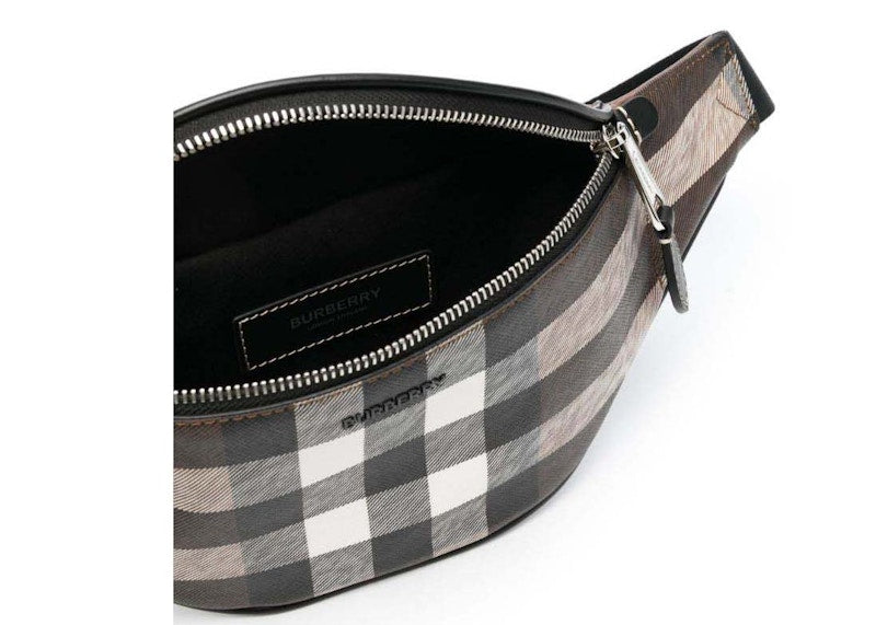 Burberry Mini Cason Checked Belt bag Dark Brown