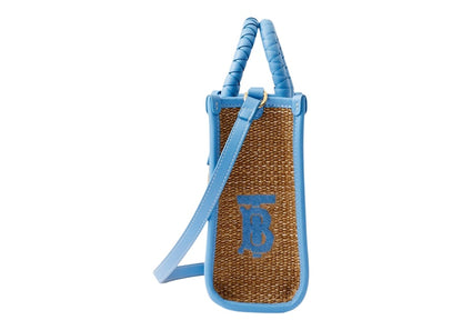 Burberry Mini Freya Tote Natural/Cool Cornflower Blue