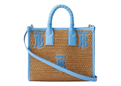 Burberry Mini Freya Tote Natural/Cool Cornflower Blue