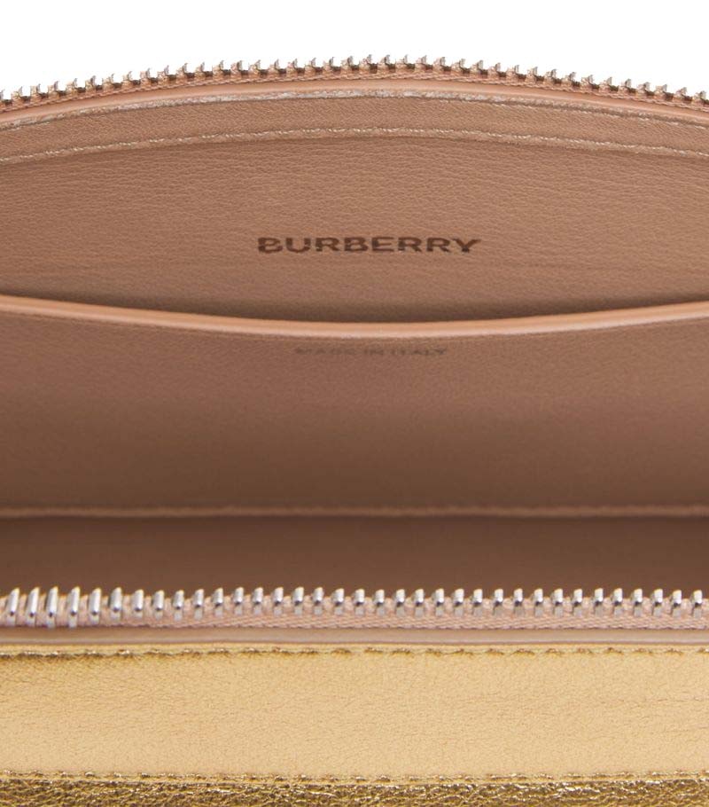 Burberry Mini Metallic Leather Olympia Shoulder Bag Gold