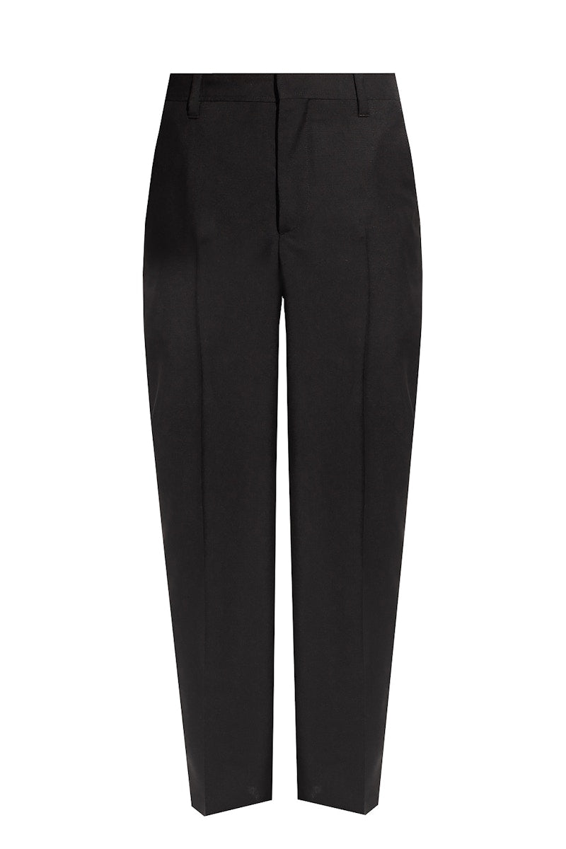Burberry Mohair Pleat-Front Trousers Black