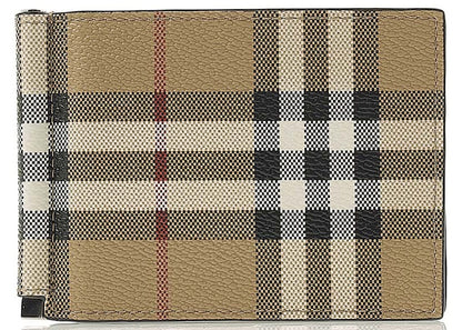 Burberry Money Clip (80698091) Wallet Check Beige