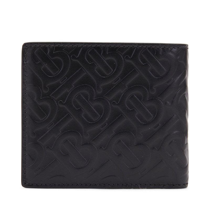Burberry Monogram Leather International Bifold Wallet 8 Slot Black