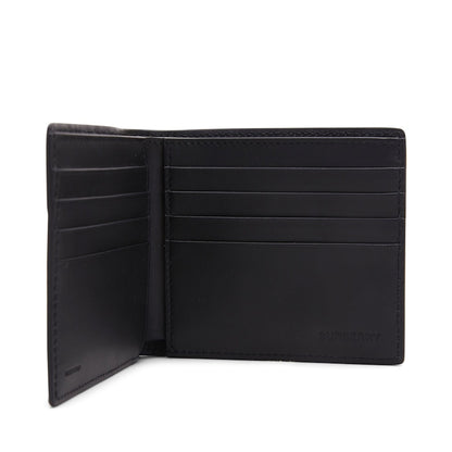 Burberry Monogram Leather International Bifold Wallet 8 Slot Black