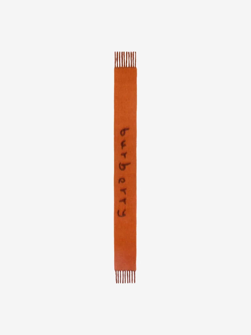 Burberry Monogram Fringe Scarf Ginger