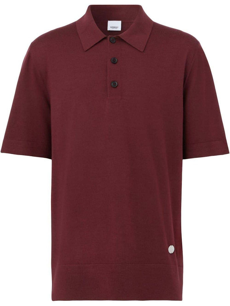 Burberry Monogram Motif Logo-Plaque Polo Bordeaux