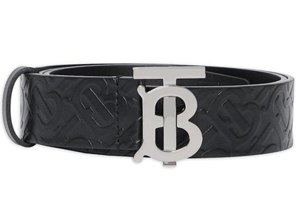 Burberry Monogram Motif Monogram Leather Belt 1.4 Width Black