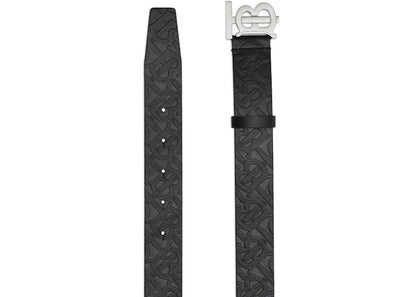 Burberry Monogram Motif Monogram Leather Belt 1.4 Width Black