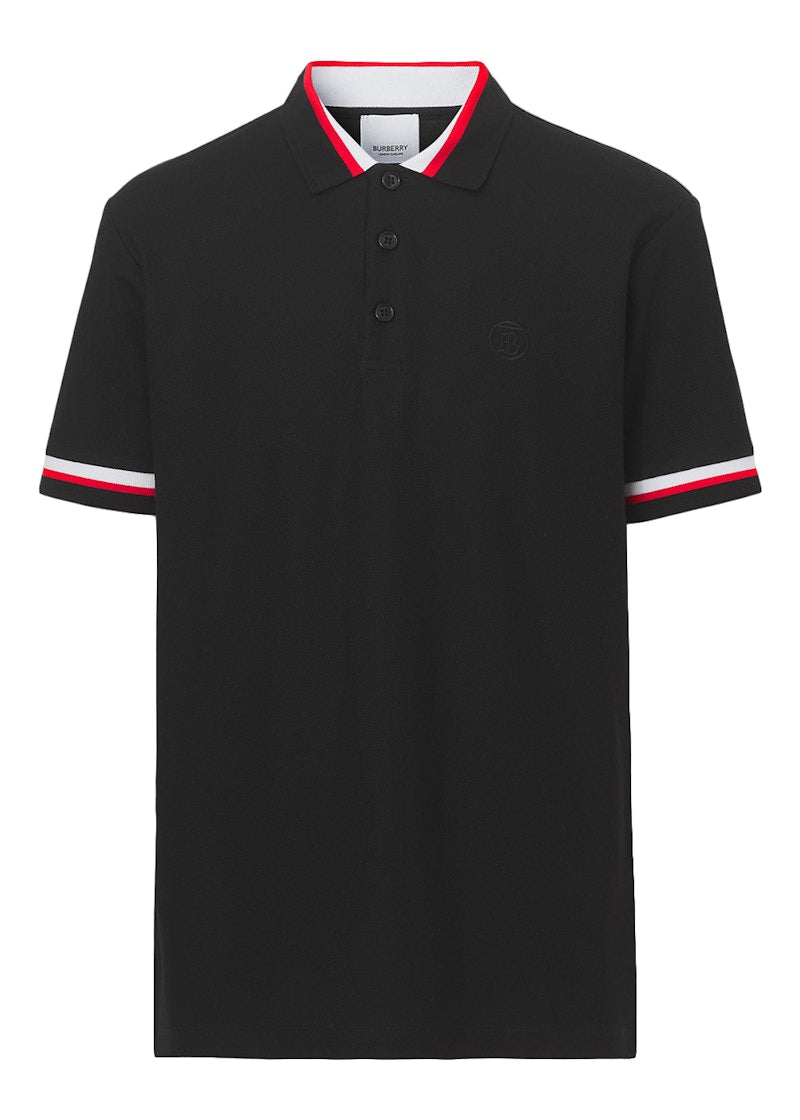 Burberry Monogram Motif Piqué Polo Black/Red/White