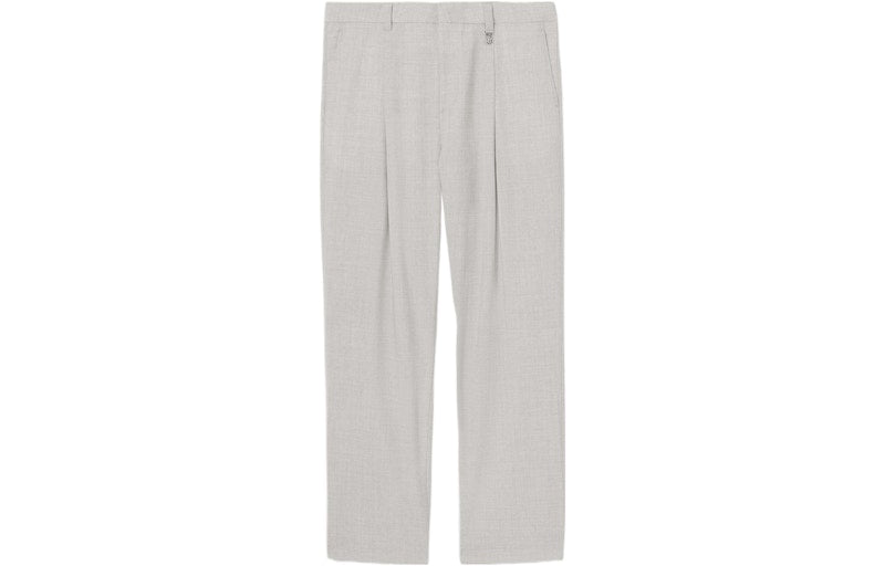 Burberry Monogram Motif Wool Wide-Leg Trousers Grey/Taupe