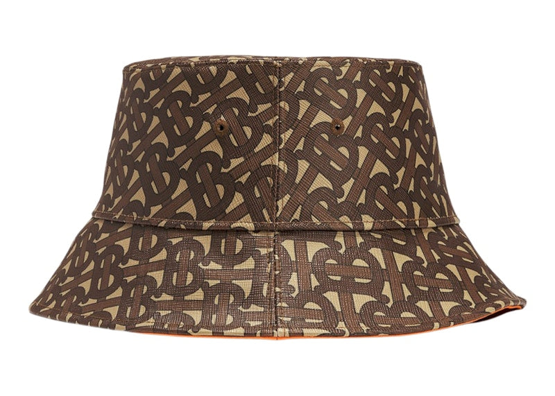 Burberry Monogram Print Bucket Hat Brown