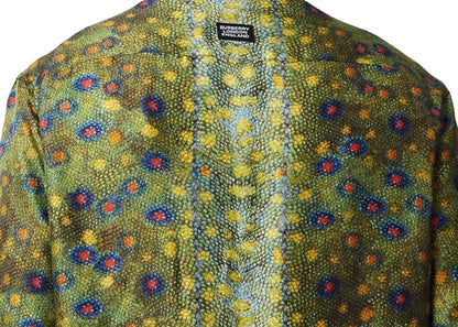 Burberry Mulberry Silk Fish Scale Shirt Green