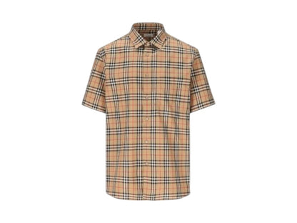 Burberry Nova-Check Pattern Cotton Shirt Archive Beige