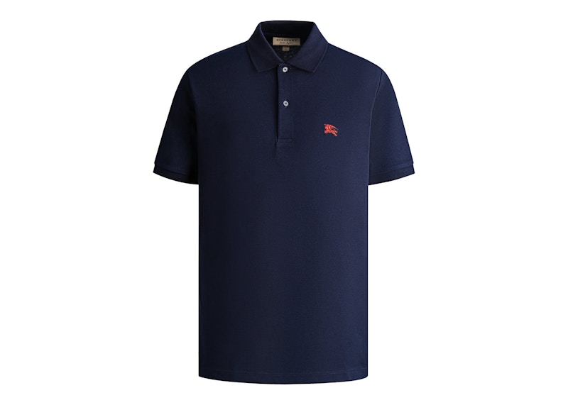 Burberry Oxford Logo Embroidered Polo Navy/Red