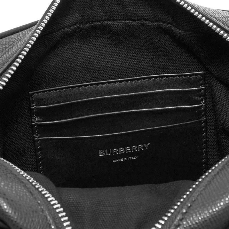 Burberry Paddy Italian Gained Leather Crossbody Bag Black