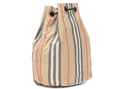 Burberry Phoebe Heritage Stripe Bucket Bag Archive Beige