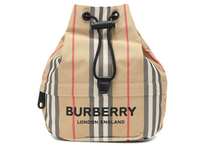 Burberry Phoebe Heritage Stripe Bucket Bag Archive Beige