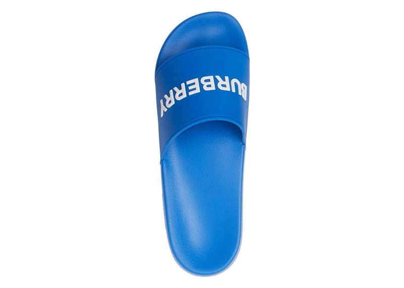 Burberry Pool Slides Blue White