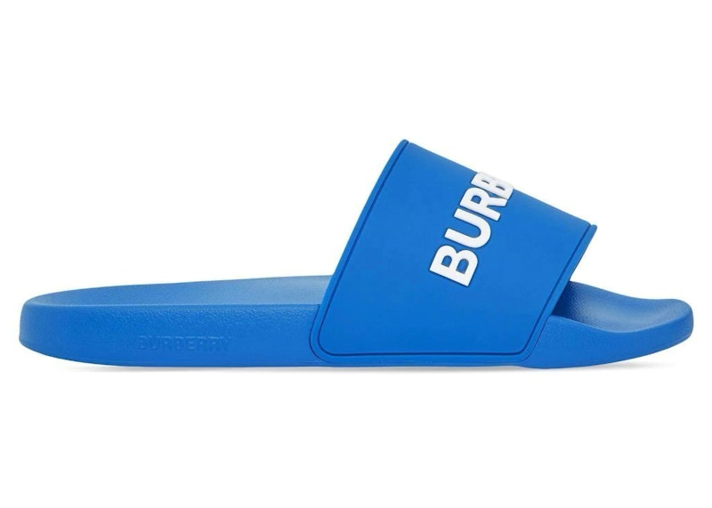 Burberry Pool Slides Blue White