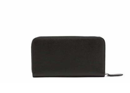 Burberry Porter Leather Flap Continental Long Wallet Black
