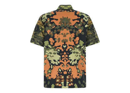 Burberry Printed Cotton Shirt Green Orange Black
