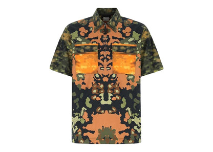 Burberry Printed Cotton Shirt Green Orange Black
