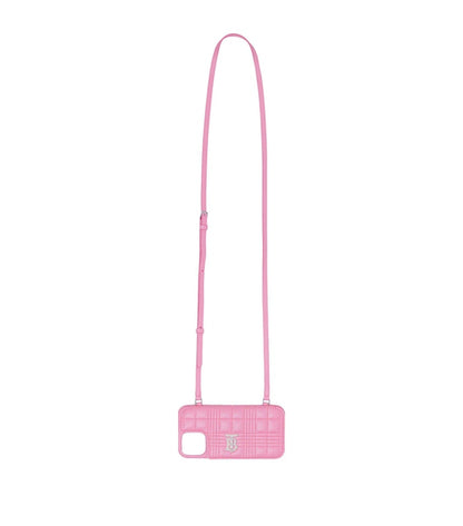 Burberry Quilted Lambskin Lola iPhone 13 Pro Phone Case with Strap Primrose Pink