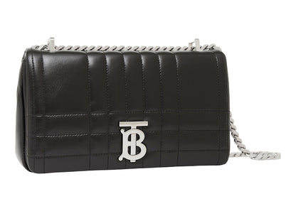 Burberry Quilted Leather Lola Bag Small Black/Silver-tone