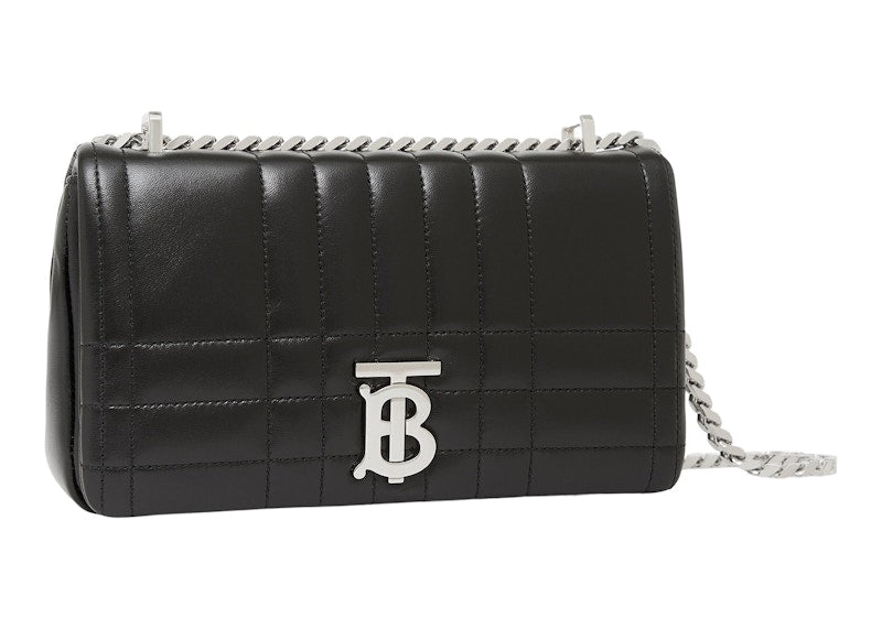 Burberry Quilted Leather Lola Bag Small Black/Silver-tone
