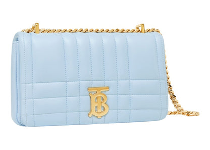 Burberry Quilted Leather Lola Bag Small Pale Blue