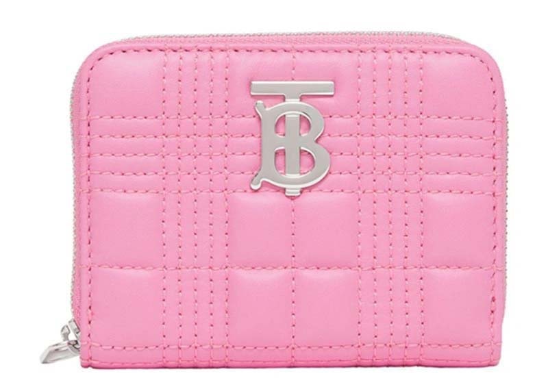 Burberry Quilted Leather Lola Zip-Up Wallet Primrose Pink