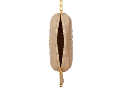 Burberry Quilted Leather Mini Lola Camera Bag Oat Beige/Gold-tone