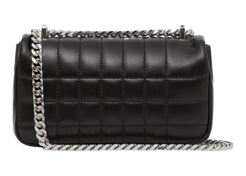 Burberry Quilted Leather Mini Lola Crossbody Bag Black/Silver-tone